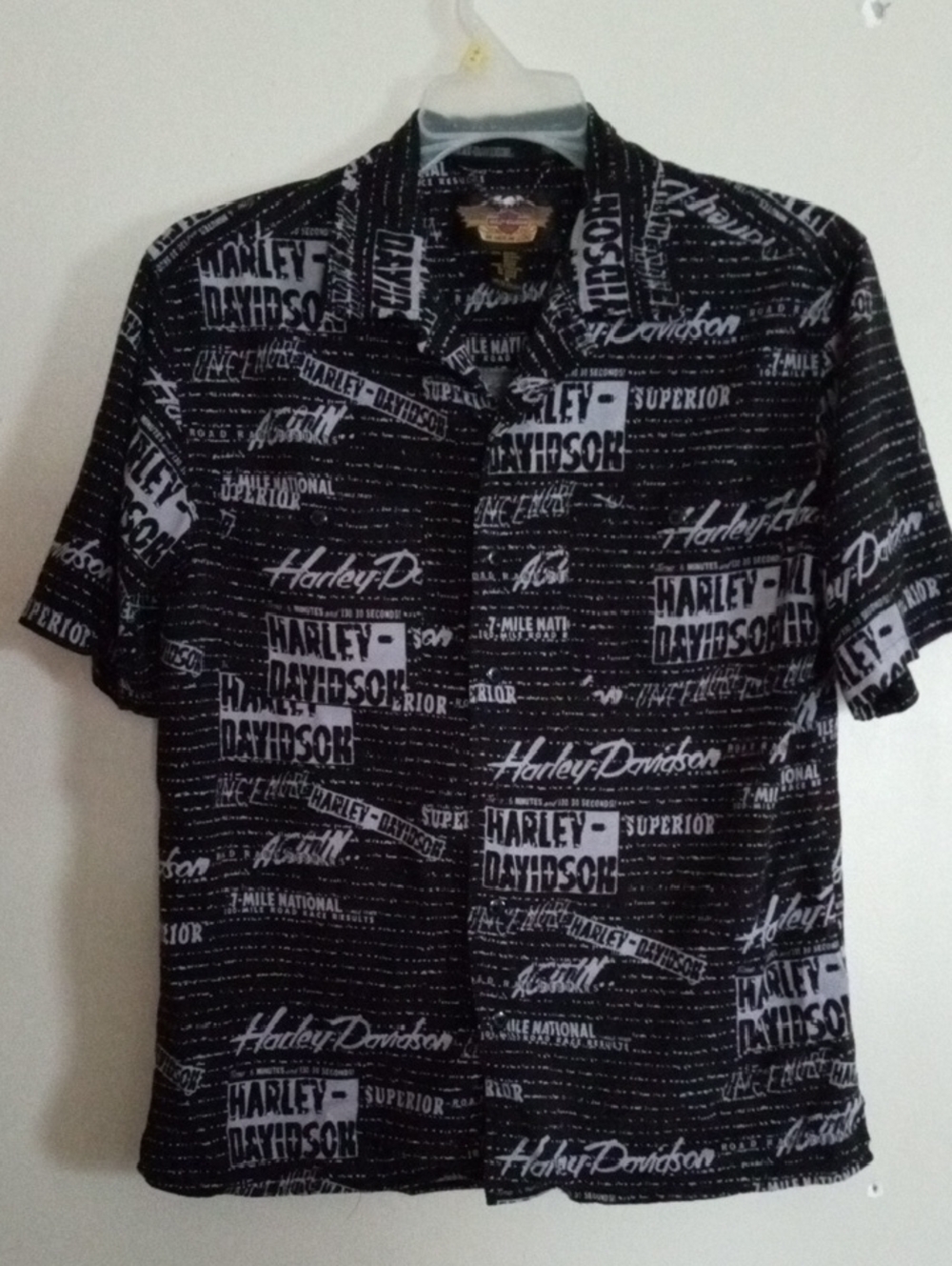 Harley-Davidson Black Short Sleeve Button-Up Shirt